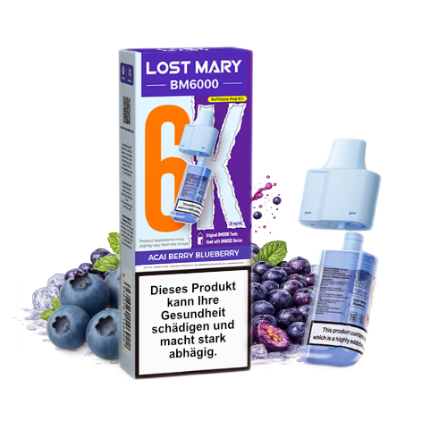 Lost Mary BM6000 nachfüllbarer Pod Acai Berry Blueberry