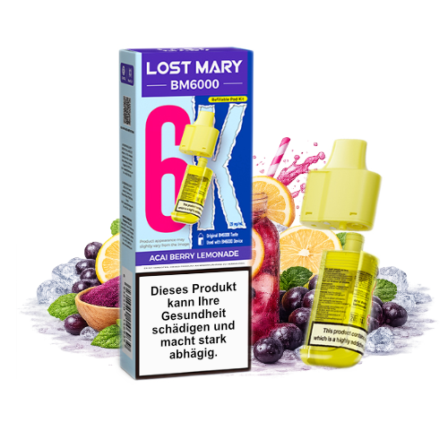Lost Mary BM6000 nachfüllbarer Pod Acai Berry Lemonade