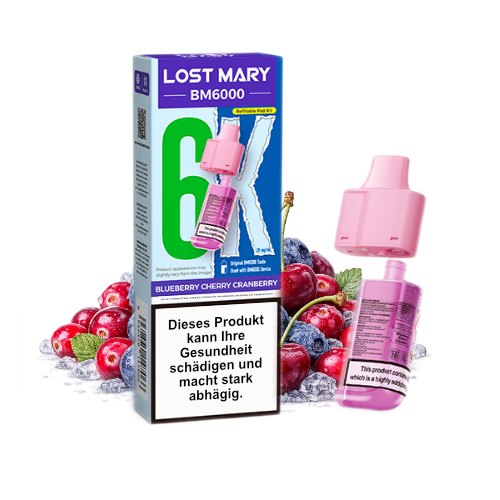 Lost Mary BM6000 nachfüllbarer Pod Blueberry Cherry Cranberry