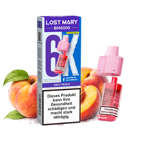 Lost Mary BM6000 nachfüllbarer Pod Juicy Peach