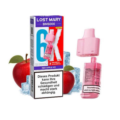 Lost Mary BM6000 nachfüllbarer Pod Red Apple Ice
