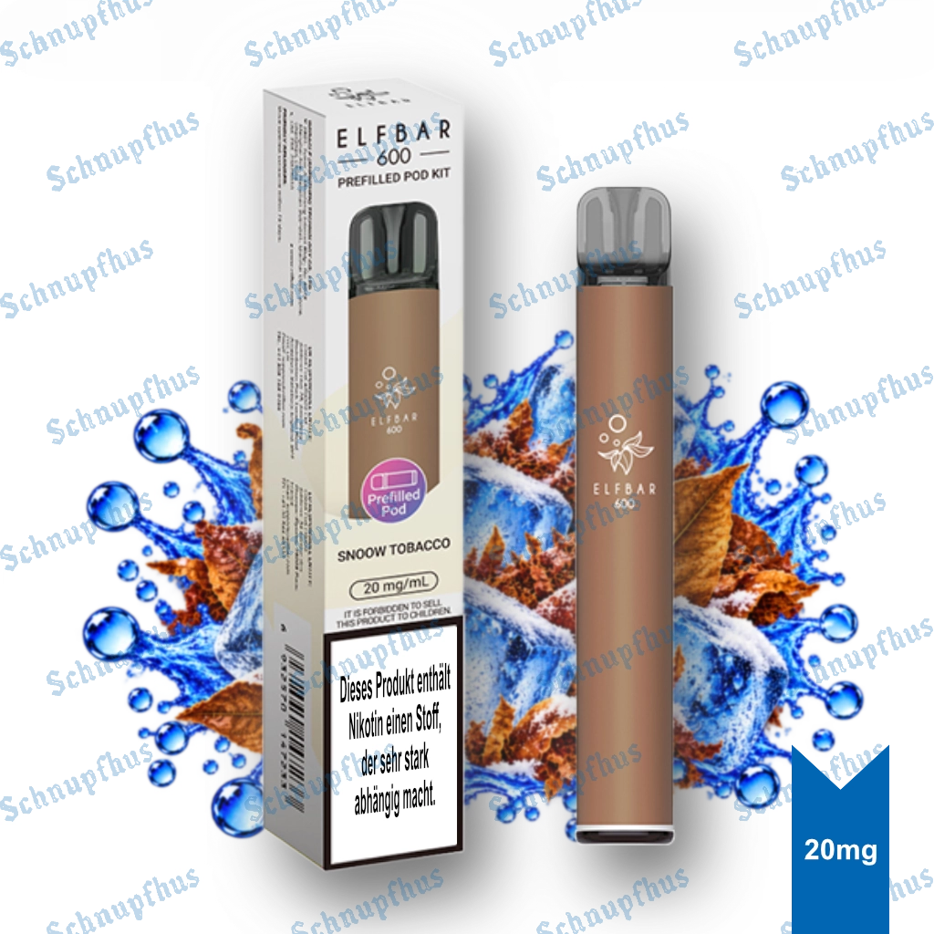 Elfbar 600 Prefilled Kit | Snoow Tobacco 20mg