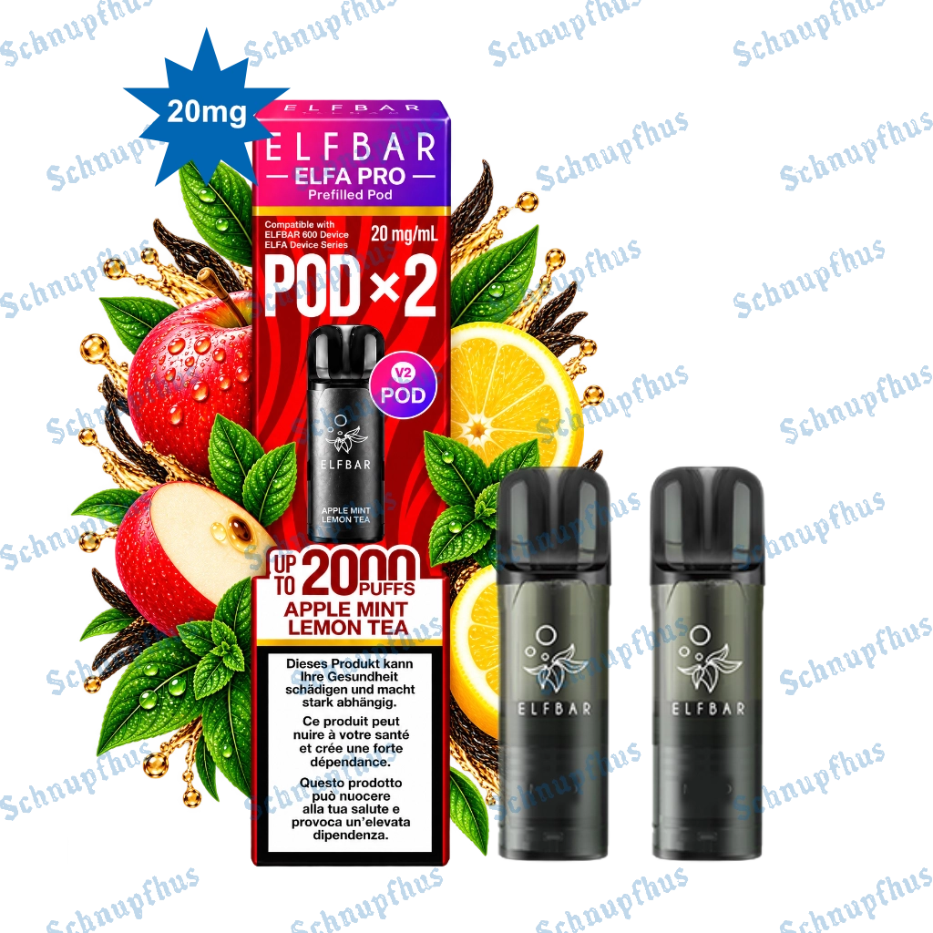 Elfbar Elfa Pro Pods 2 Stück | Apple Mint Lemon Tea