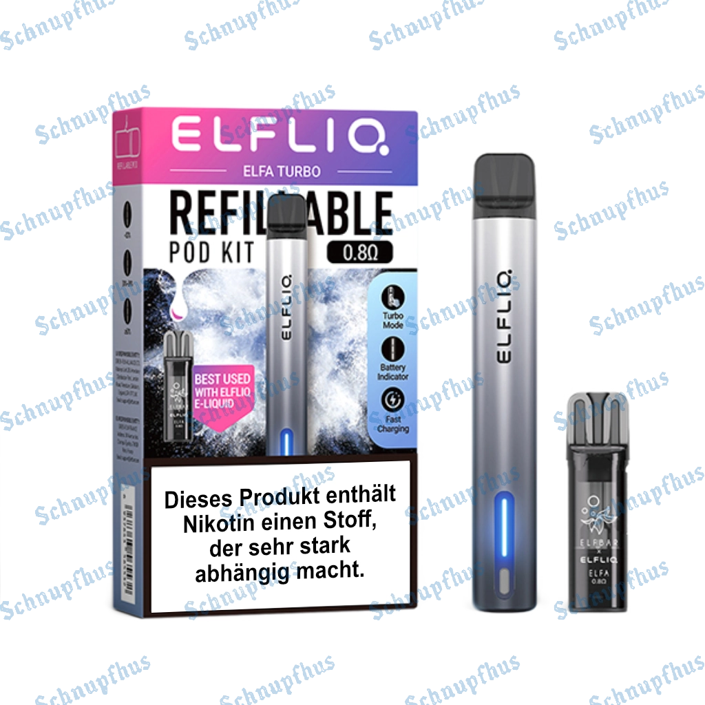 Elfliq Elfa Turbo Vape Kit Silver