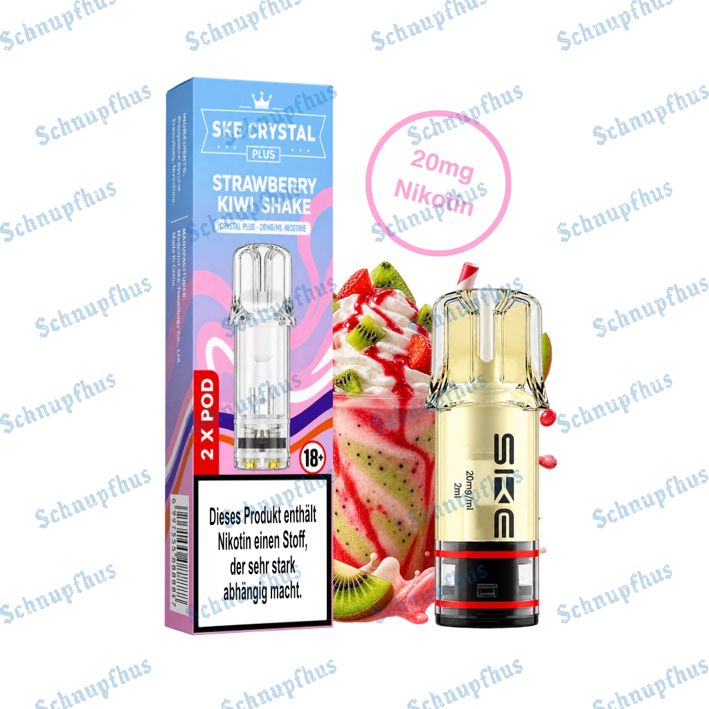 SKE Crystal Plus Prefilled Pods Strawberry Kiwi Shake