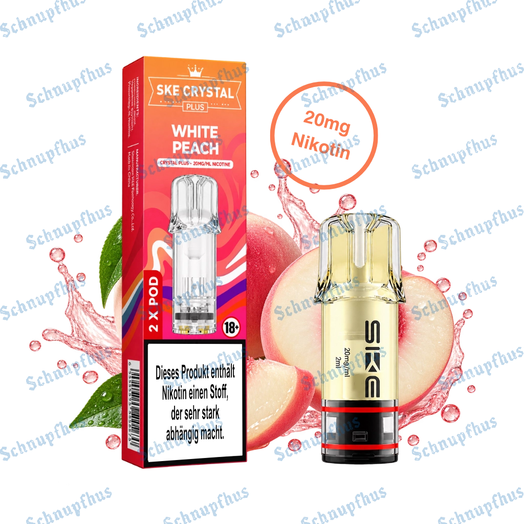 SKE Crystal Plus Prefilled Pods White Peach