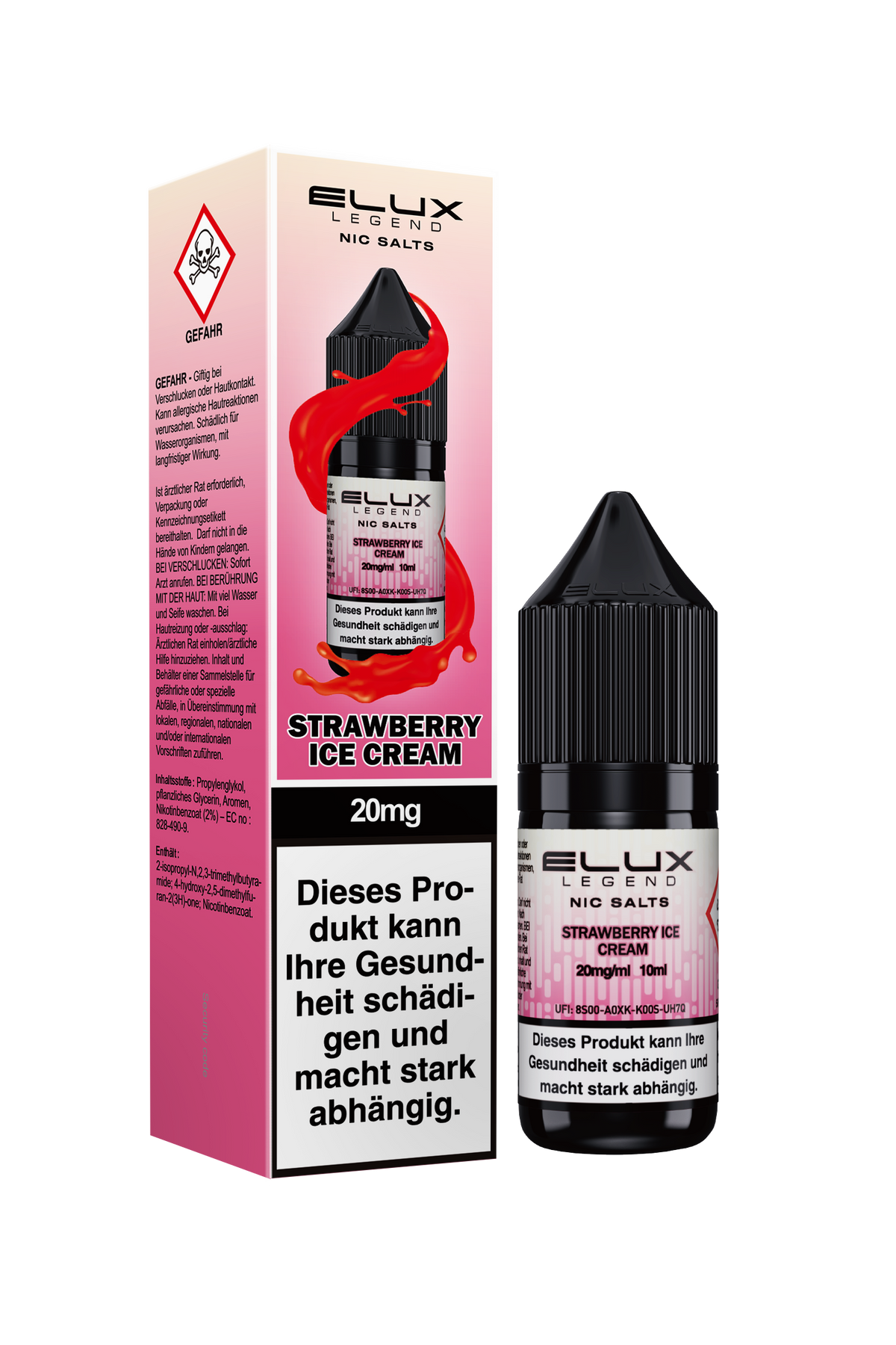 Elux Nic Salt Strawberry Ice Cream (20 mg/ml)