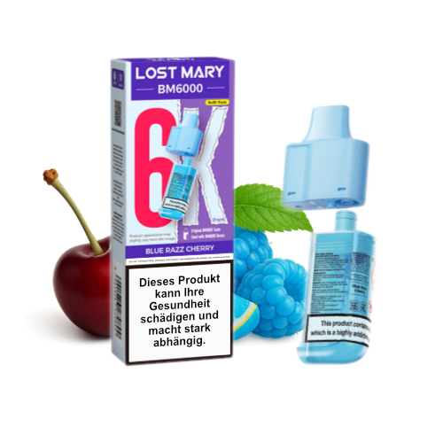 Lost Mary BM6000 nachfüllbarer Pod Blue Razz Cherry