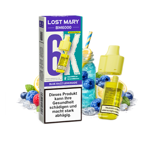 Lost Mary BM6000 nachfüllbarer Pod Blue Razz Lemonade
