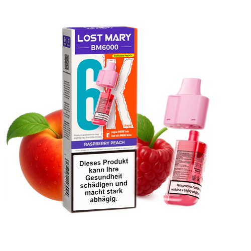 Lost Mary BM6000 nachfüllbarer Pod Raspberry Peach