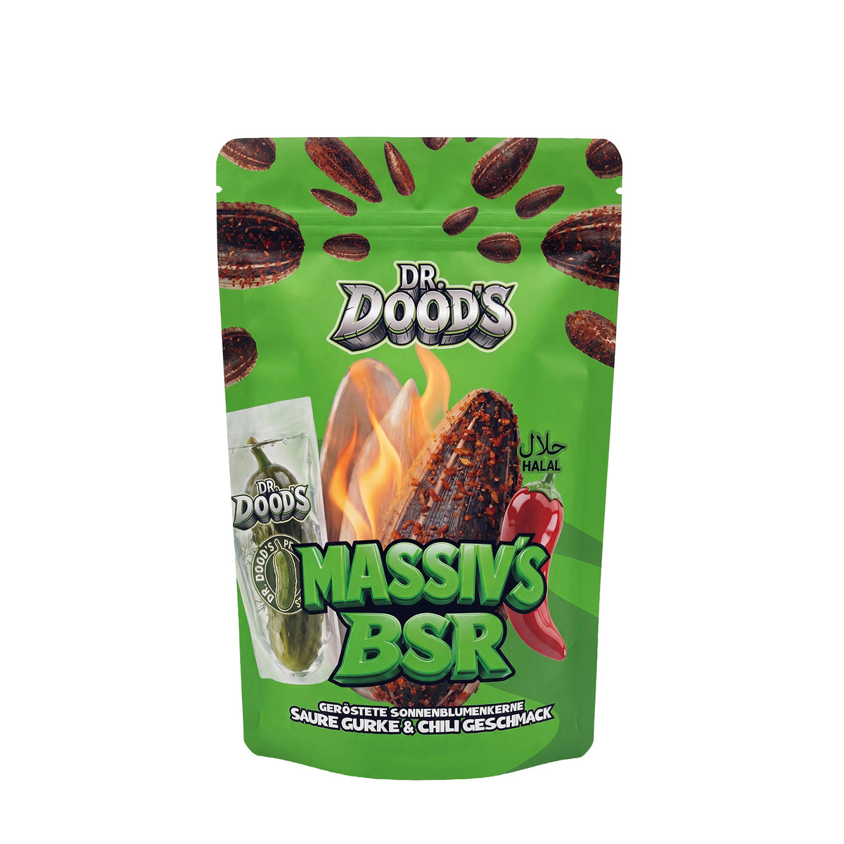 Dr. Dood’s - Massiv’s BSR – Geröstete Sonnenblumenkerne mit Saure Gurke & Chili Geschmack