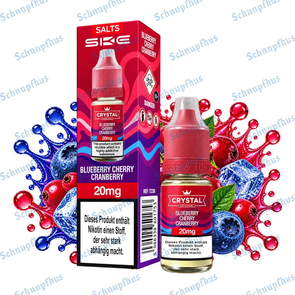 SKE Crystal Original Salts 10ml 20mg V2 Blueberry Cherry Cranberry
