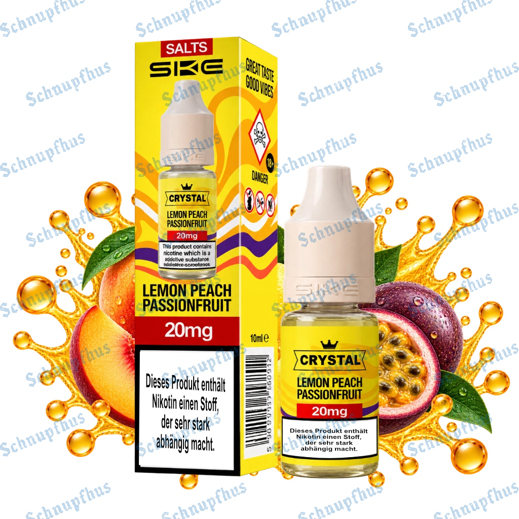 SKE Crystal Original Salts 10ml 20mg V2 Lemon Peach Passionfruit