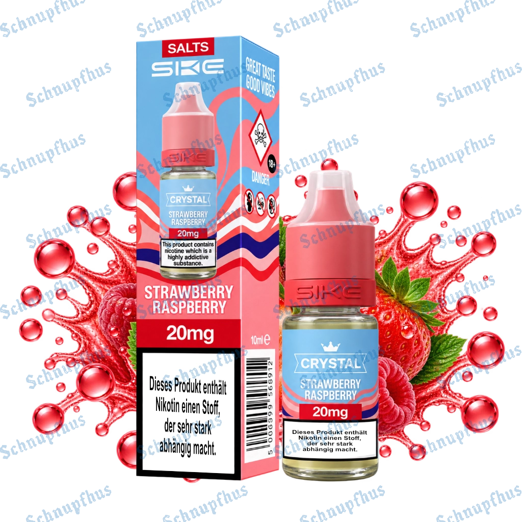 SKE Crystal Original Salts 10ml 20mg V2 Strawberry Raspberry
