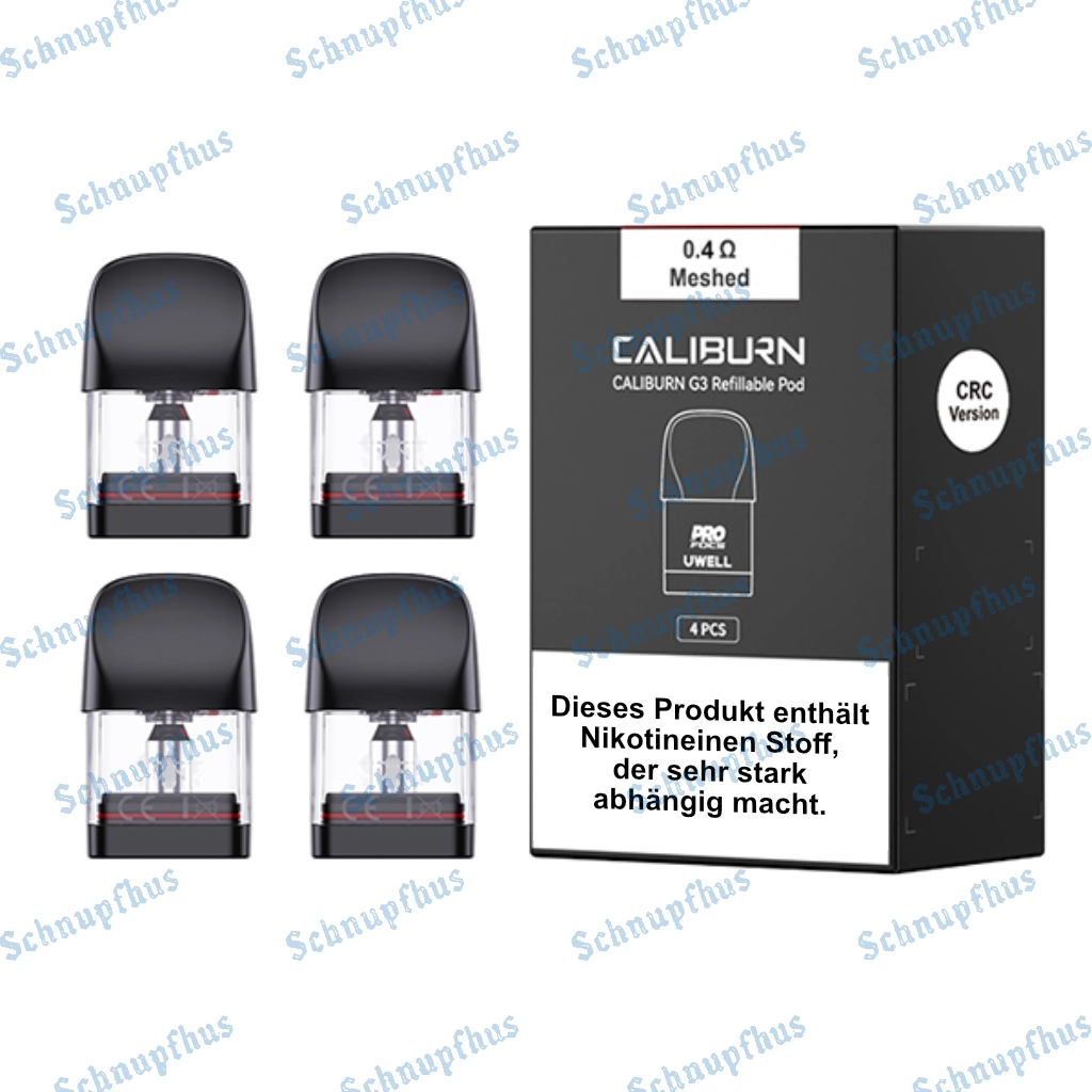 Uwell Caliburn G3 Ersatz-Pods (4 Stück pro Packung) 0,4 Ohm